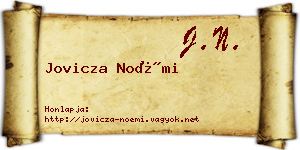 Jovicza Noémi névjegykártya